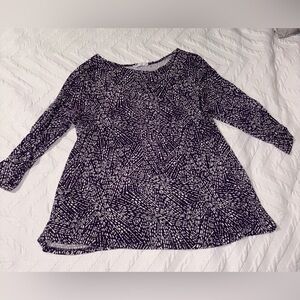 Always A-Line, PXL Women's Patterned Hawaiian made Top - purple & White